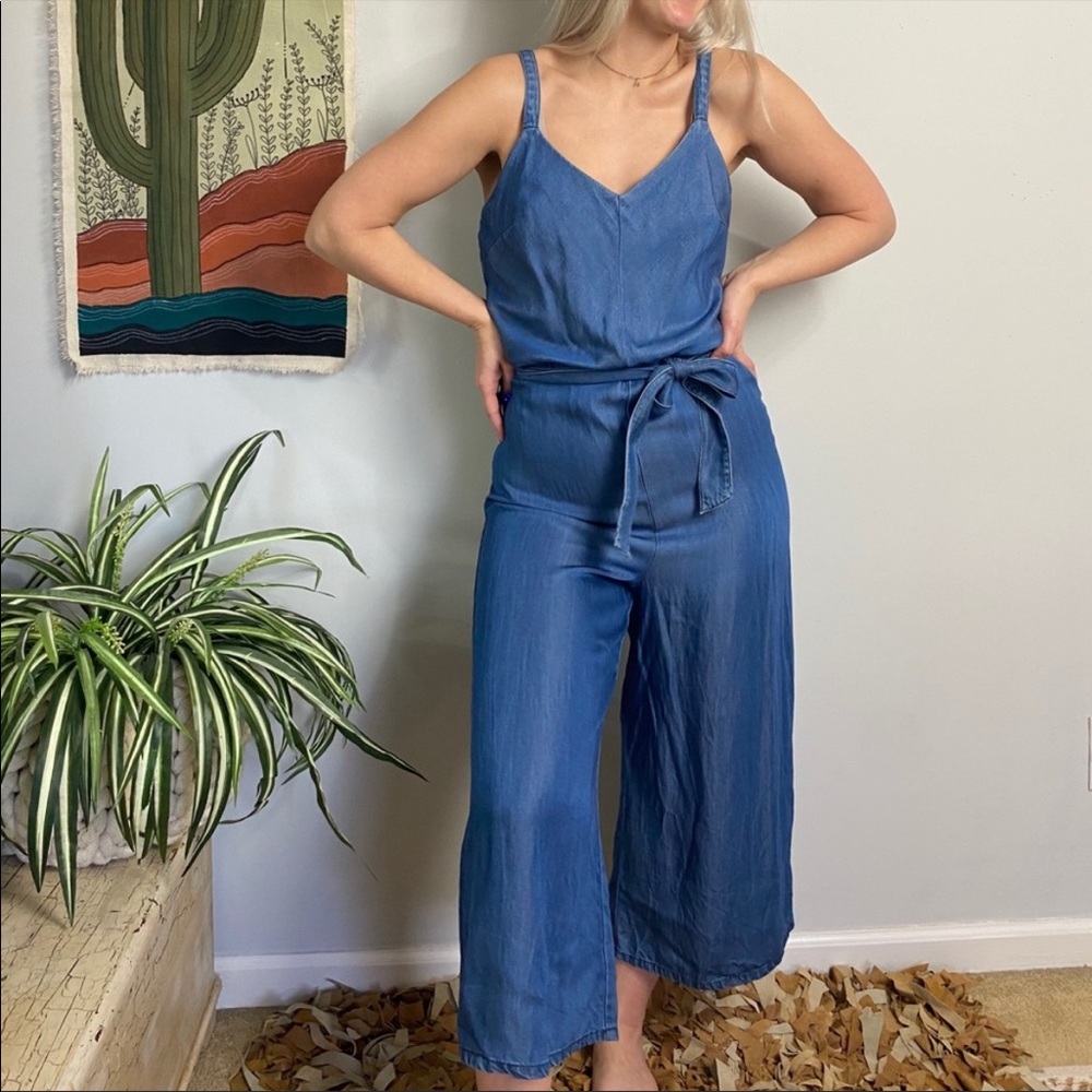 Universal Thread | Chambray Wide-Leg Jumpsuit - Picture 2 of 8